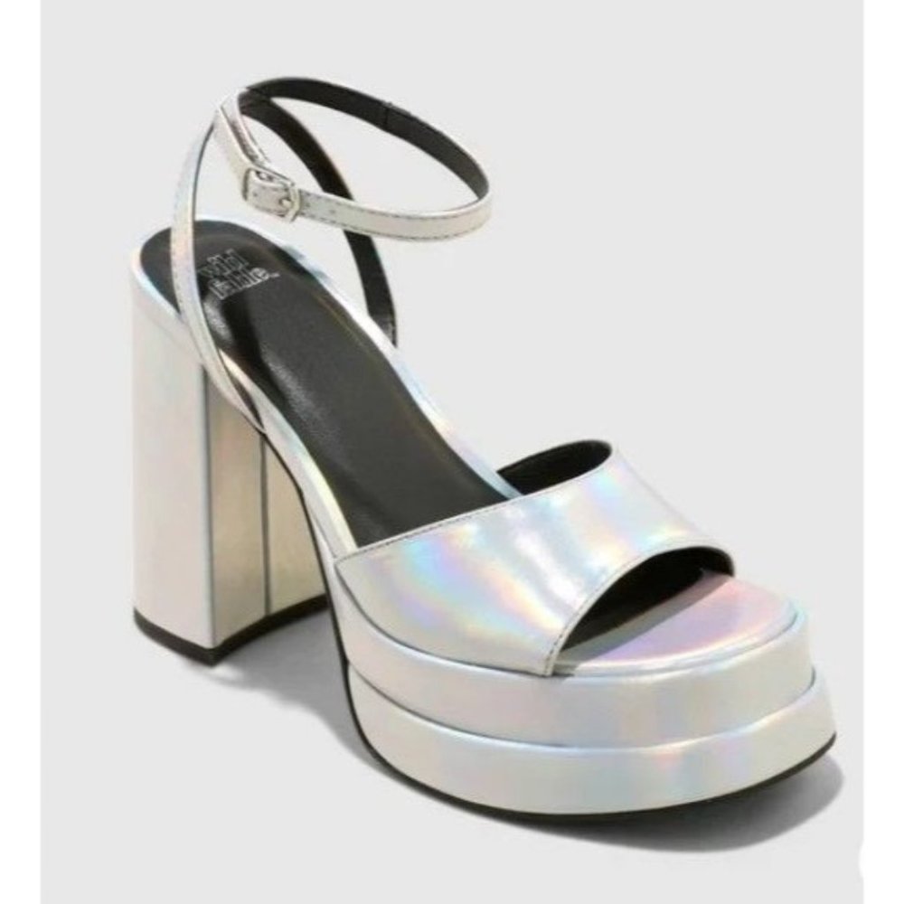 Wild Fable Womens Alessia Platform Heels Silver Size 7